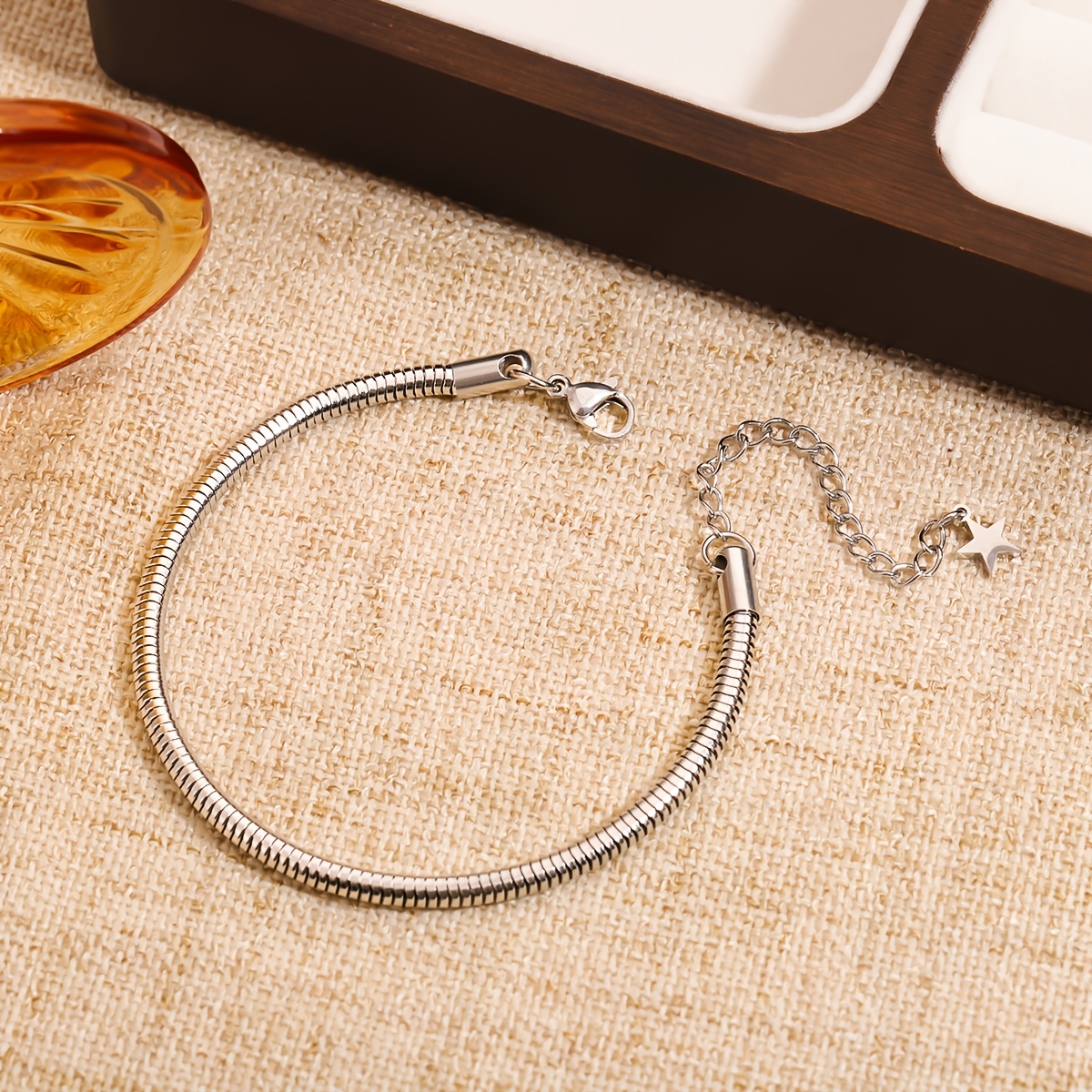 Women's Simple Stainless Steel Snake Chain Bracelet